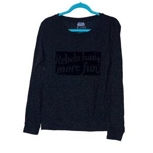 Star Wars Long Sleeves Shirt Gray Rebels Have More Fun Sz M